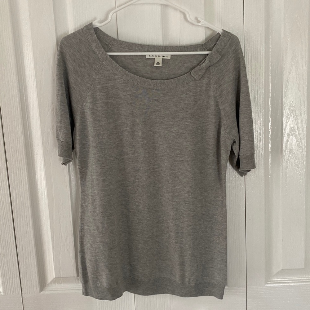Banana Republic silk blend gray sweater